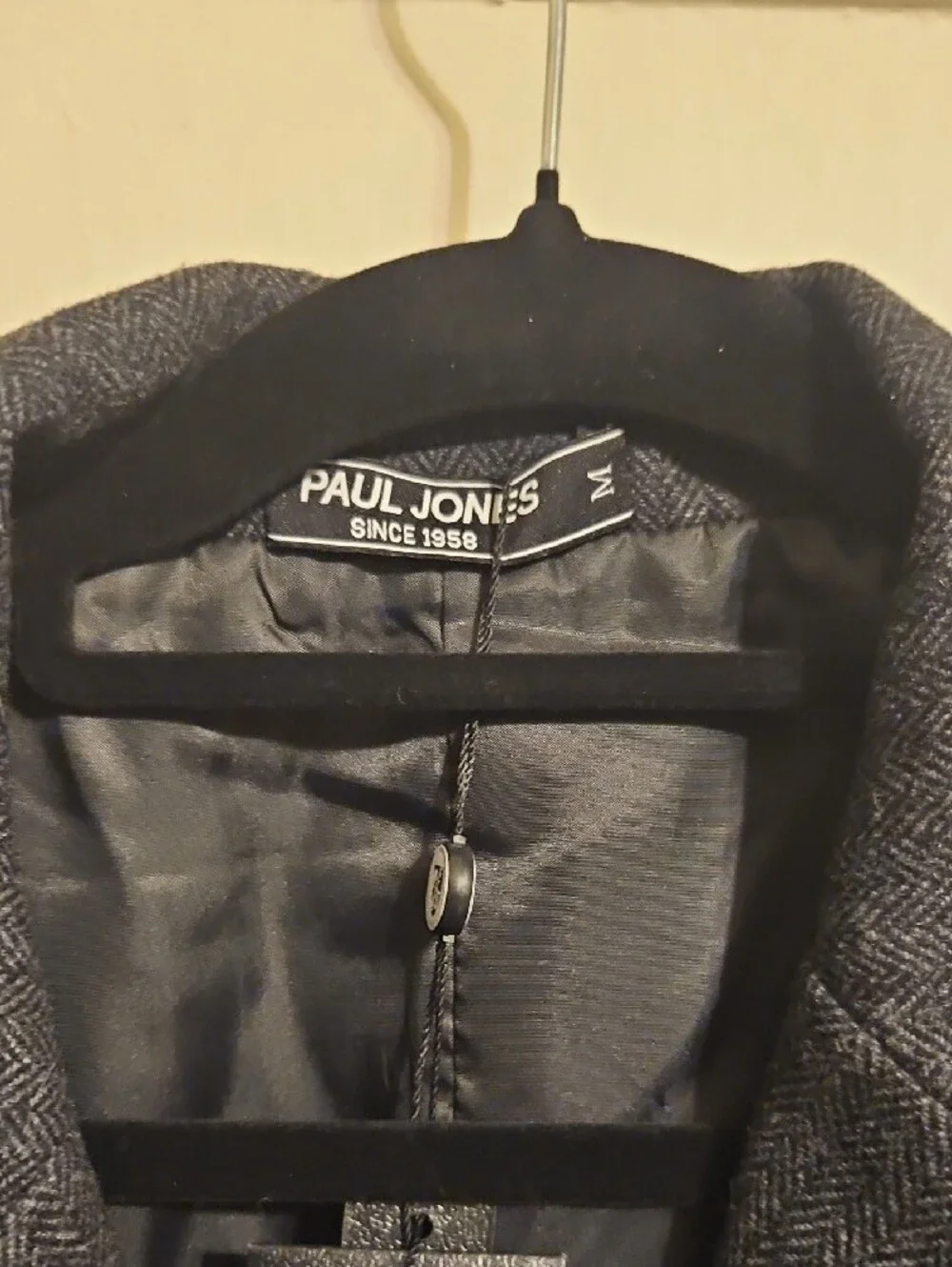 Paul Jones Men's Gray Herringbone Vest